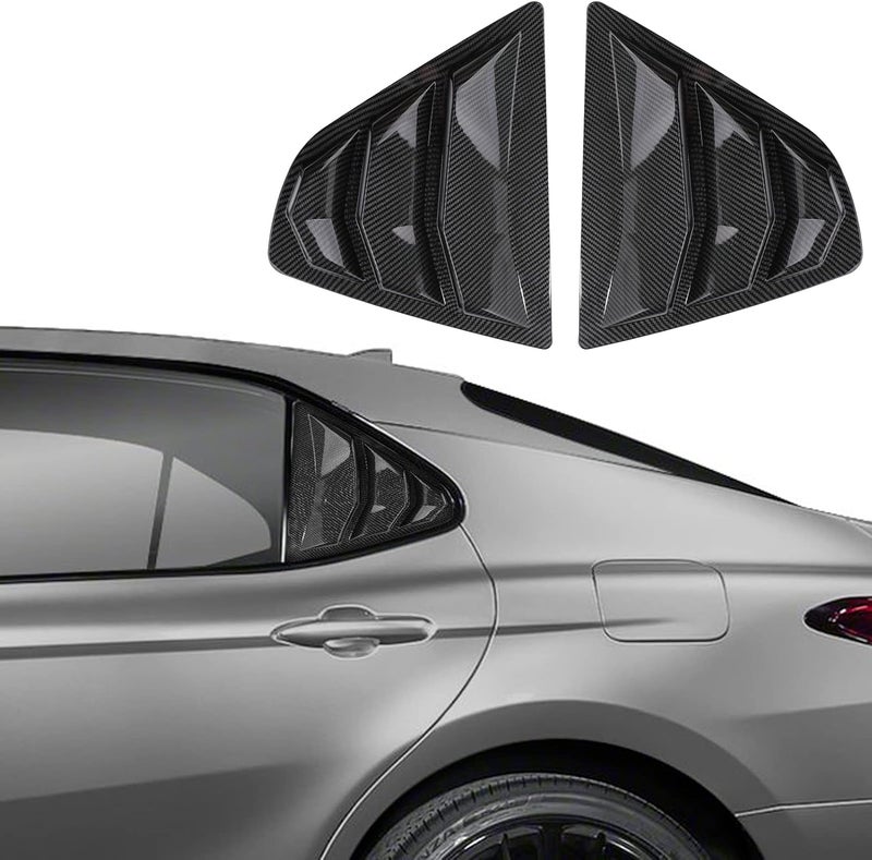 CKE Compatible with Toyota Camry 2024 2023 2022 2021 2020 2019 2018 Accessories (Not Fit 2025+) Sporty Car Rear Side Window Louvers Air Vent Scoop Shades Cover Trim Blinds -Carbon Fiber Style - Image 1